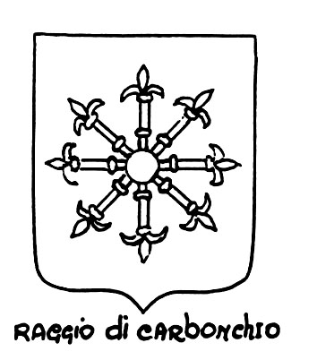 Imagen del término heráldico: Raggio di carbonchio